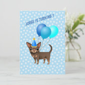 ブルーチワフアファーファースト誕生日インビティション 招待状 (スタンド正面)