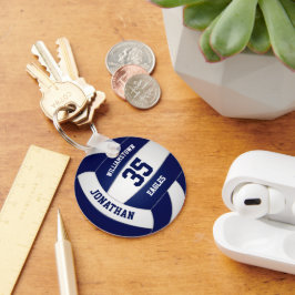 ブルーチームカラーズボーイズガールバレーボール キーホルダー