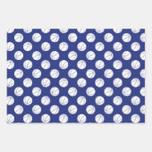 ブルーチームカラーバスケットボールを調整する3組 ラッピングペーパーシート (正面2)