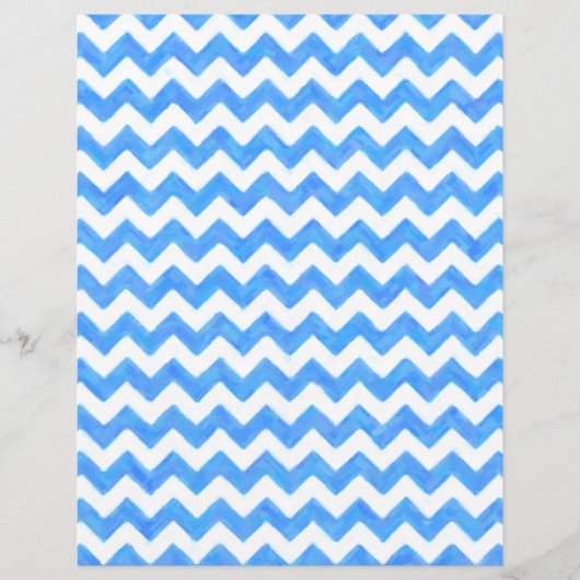 ブルーチ色彩の鮮やかェブロンスクラップブック紙デザイン (正面)