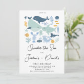 ブルーツイモダンンズワンダーザシーボーイズ1st誕生日 招待状 (スタンド正面)