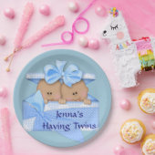 ブルーツインズアフリカンアメリカン赤ちゃんシャワーパーティー ペーパープレート (パーティー)