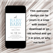 ブルーツインボーイズ赤ちゃんシャワー招待状 招待状