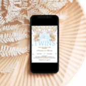 ブルーツイン少年が気球を負担ベビーシャワー 招待状