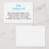 ブルーツイン男の赤ちゃんウィングウェルベイビーシャワー エンクロージャーカード (正面/裏面)