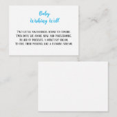 ブルーツイン男の赤ちゃんウィングウェルベイビーシャワー エンクロージャーカード (正面/裏面)