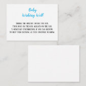 ブルーツイン男の赤ちゃんウィングウェルベイビーシャワー エンクロージャーカード (正面/裏面)