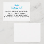 ブルーツイン男の赤ちゃんウィングウェルベイビーシャワー エンクロージャーカード (正面/裏面)