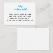 ブルーツイン男の赤ちゃんウィングウェルベイビーシャワー エンクロージャーカード (正面/裏面)