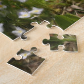 ブルーツチニーブルーの花油絵画写真 ジグソーパズル (側面)