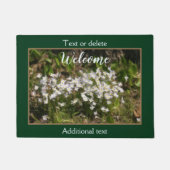 ブルーツミニフラワーオイルペイパーソナライズされたティング ドアマット (正面)