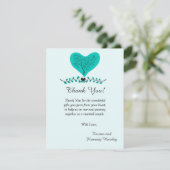 ブルーツリーおよびハート4x5フラットサンキューカード サンキューカード (スタンド正面)