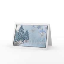 ブルーツリーのエレガントなクリスマスカード