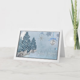 ブルーツリーのエレガントなクリスマスカード カード