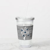 ブルーツリーオブアクリルパーソナライズされたタンブラー アクリルタンブラー (裏面)