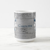 ブルーツリーオブハートパーソナライズされたコーヒーマグ コーヒーマグカップ (中央)