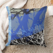 ブルーツリーズデザインレトロ装飾用クッション クッション (ブランケット)