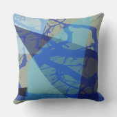 ブルーツリーズデザインレトロ装飾用クッション クッション (裏面)