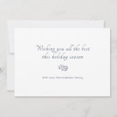 ブルーツリーズホワイトクリスマスニューイヤーホリデーカード 案内状 (裏面)