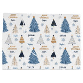 ブルーツリーズモダンクリスマス名文字 ラージペーパーバッグ (裏面)