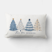 ブルーツリーズモダンシンプルクリスマス ランバークッション (正面)