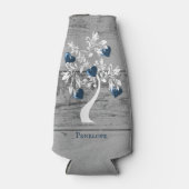 ブルーツリーハートパーソナライズされたボトルクール ボトルクーラー (正面)