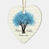 ブルーツリー踊り結婚開花の写真 セラミックオーナメント (左)