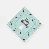 ブルーツーカワイイ不気味幽霊ハロウィーン誕生日 スタンダードランチョンナプキン (角)