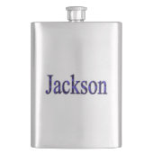 ブルーツートーンジャクソンネーム、スキットル フラスク (正面)