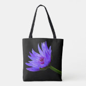 ブルーツーパープルウォーターリリーカスタムトート トートバッグ (裏面)