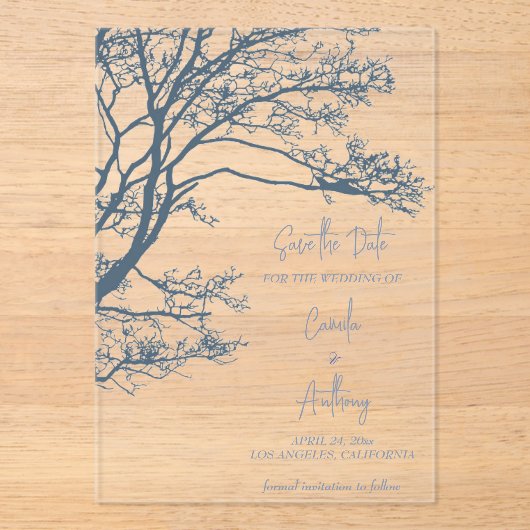 ブルーツ独身のリーボホ結婚ズ アクリル招待状 (正面)