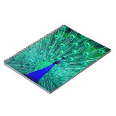 ブルーテかわいらしールピーコック鳥のモダントレンディーパターン ノートブック (左側)