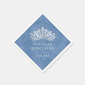 ブルーティアラクラウンエレガントキンセアニェラ スタンダードカクテルナプキン (角)