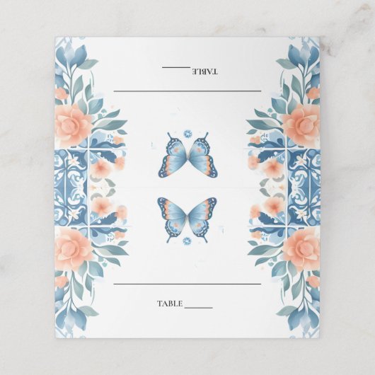 ブルーティアラファミリーラテンアメリカ系女性スペインのガーリーキンセアニェラ プレイスカード (外部開封)