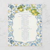 ブルーティイタリアンルレモンの式結婚プログラム (裏面)