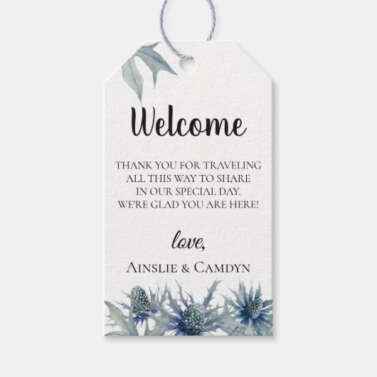 ブルーティスル結婚ズ歓迎バッグ ギフトタグ (正面)