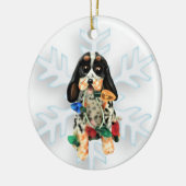 ブルーティッククーンハウンドクリスマス装飾 セラミックオーナメント (左)