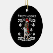 ブルーティッククーンハウンドドッグクリスマス装飾クリスマス セラミックオーナメント (右)