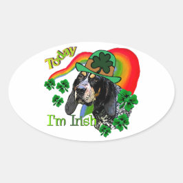 ブルーティッククーンハウンドSt patricks 楕円形シール