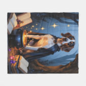 ブルーティックコお洒落ンハウン絵を描ズ フリースブランケット (正面(横))