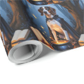 ブルーティックコお洒落ンハウン絵を描ズ ラッピングペーパー (ロールコーナー)