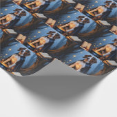 ブルーティックコお洒落ンハウン絵を描ズ ラッピングペーパー (角)