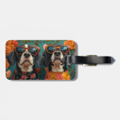 ブルーティックコンハウンドウィズハートバラバレンタインデー ラゲッジタグ (裏面横)