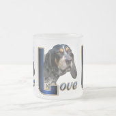 ブルーティックコンハウンドギフト フロストグラスマグカップ (中央)