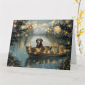 ブルーティックコンハウンドクリスマスフェスティバル航海 カード (黄色い花)