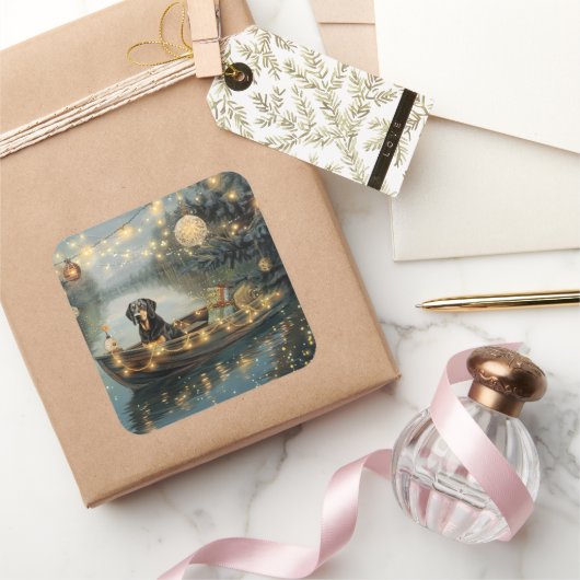 ブルーティックコンハウンドクリスマスフェスティバル航海 スクエアシール (ギフト)