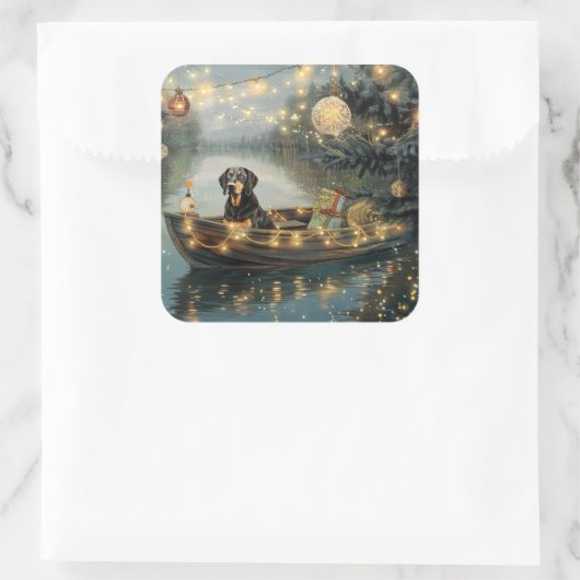 ブルーティックコンハウンドクリスマスフェスティバル航海 スクエアシール (バッグ)