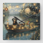 ブルーティックコンハウンドクリスマスフェスティバル航海 スクエア壁時計 (正面)