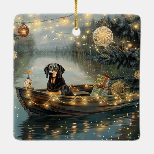 ブルーティックコンハウンドクリスマスフェスティバル航海 セラミックオーナメント (裏面)