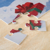 ブルーティックコンハウンドクリスマスフェスティバル雪景色 ジグソーパズル (側面)